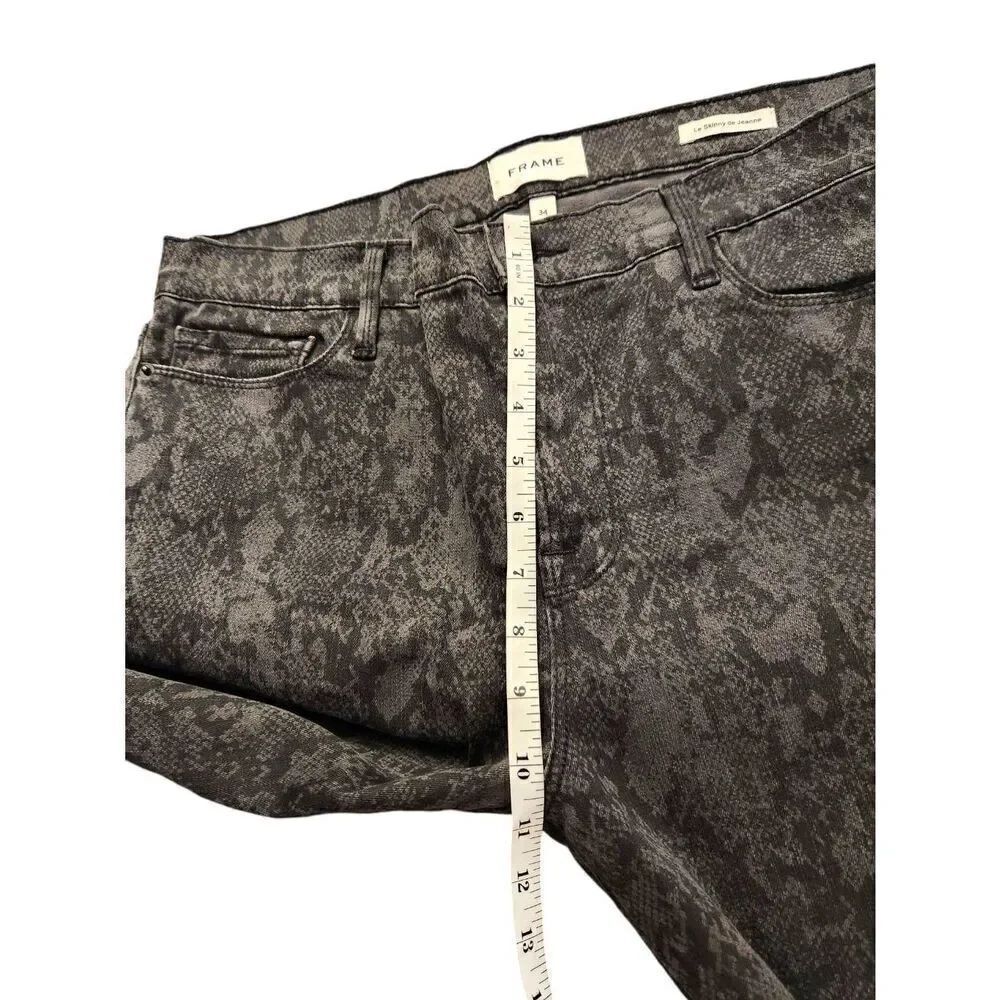 Frame 'Le Skinny de jeanne' womens jeans 34x29 black Tonal Python Stretch - Picture 8 of 9